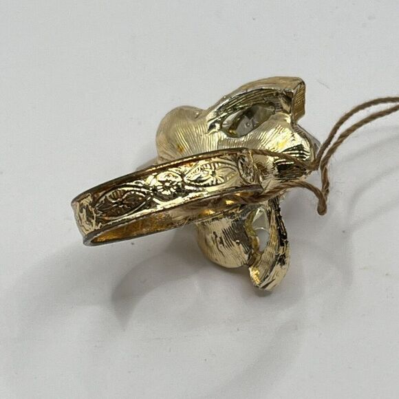 Vintage Austrian Swarovski Crystal Adjustable Flower Ring Original Box Unmarked - Picture 8 of 12